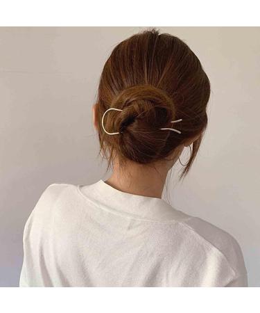 Yheakne U-Shaped Hairpins | Vintage Metal Hair Accessories for Women & Girls | Gold & Silver Bun Sticks | Perfect Gift - Buy Online on GoSupps.com