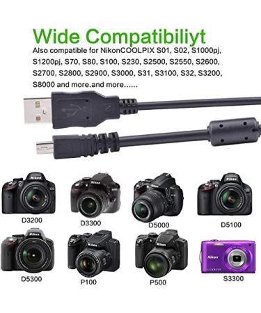 UC-E6 USB Cable for Nikon CoolPix L/D/P Series Cameras - Compatible with D3300, D750, D7200, L340, P520, S6000, and More - Buy Online on GoSupps.com