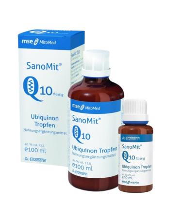 SanoMit liquid Ubiquinone Kaneka Coenzyme Q10 (100ml & 10ml) drops high dose liposomal vegan Dr Enzmann