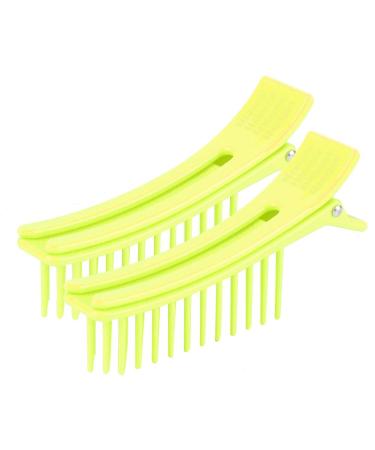 Hair Styling Clips  2pcs Hair Partition Clip with Non-slip Matte Handle  ABS Splint Hair Clips  Distribute Slices for Shading  Trimming and Styling(Fluorescent Green) Fluorescent Color