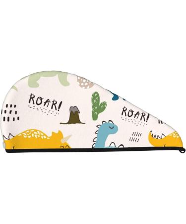 Buy Childish Dinosaur Microfiber Hair Towel - Soft Super Absorbent Coral Velvet for Long Curly & Thick Hair | Quick Dry Hair Wrap for Women - Buy Online on GoSupps.com