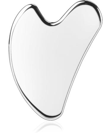 Heart Style Stainless Steel Gua Sha Facial Tool | Metal Gua Sha for Tightening Skin & Massaging Face Body Neck | Best Beauty Tool in Silver - Buy Online on GoSupps.com