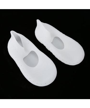 Silicone Socks Moisturizing Pain Relief Foot Protector Shock Absorption Anti Cracking Socks Soft Particles Moisturizing Foot Care Tool Silicone Prevention Socks (M) White M - Buy Online on GoSupps.com