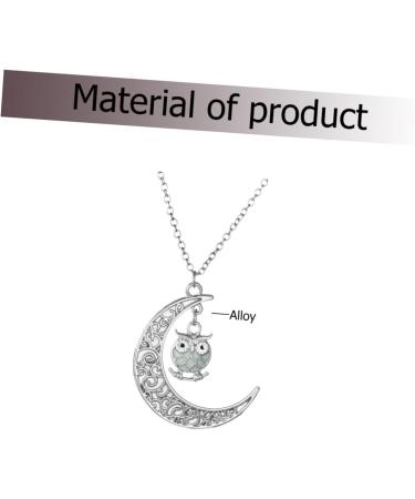 jojofuny Moon Necklace Moon Pendant Necklace Pendant Decor Owl Pendant Necklace Owl Luminous Decorate Light Blue 50*3.5cm - Buy Online on GoSupps.com