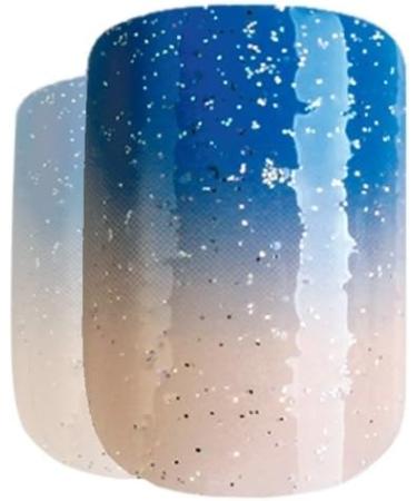 Bling Art False Nails French Manicure Blue Be My Baby 24 Full Cover Medium Tips - Buy Online on GoSupps.com