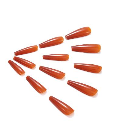 Brishow Coffin Artificial Nails - Long Ballerina Press-On Acrylic Nails 24 Full Cover Pieces for Women & Girls - Buy Online on GoSupps.com