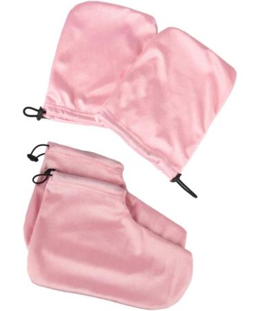 2paires Mitaines Pour Th rapie Cire Lot Accessoires De Bain Coton Thermique Pour Usage Domestique Ou Professionnel 28x20cm rose - Buy Online on GoSupps.com