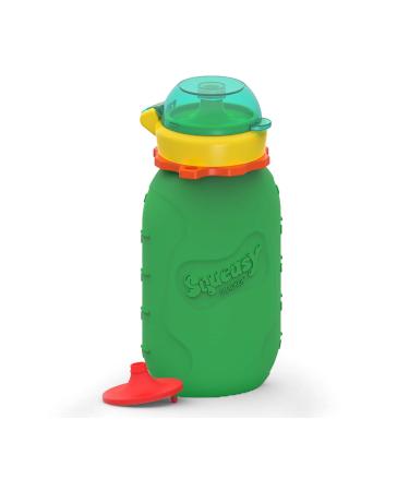 Squeasy Snacker Green - Reusable Silicone Squeezy Pouch 180ml | BPA-Free Self-Filling Snack Pouch for Kids - Buy Internationally! - Buy Online on GoSupps.com