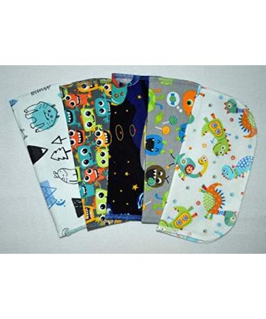 Set of 5 Little Monster Printed Flannel 8x8 Inch 1 Ply Wipes - Buy Online on GoSupps.com