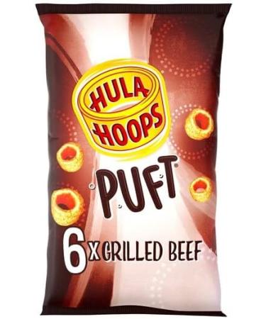 Hula Hoops Crisps Bundle Containing Hula Hoops Puft Salted x6 Hula Hoops Puft Salt & Vinegar x 6 Hula Hoops Puft Beef x 6 - Buy Online on GoSupps.com