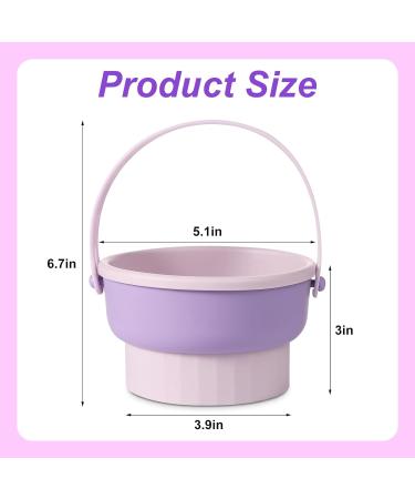 Makeup Brush Cleaner Bowl 6x5x3 Inch Cosmetic Brush Cleaning Mat Silicone 2 in 1 Makeup Brush Washing Bowl Drying Holder Stand Multifunctional Cleaner Basket for Girls Women (Purple) - Buy Online on GoSupps.com