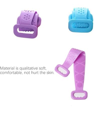 Silicone Bath Body Brush Exfoliator with Soft Bristles and Massage Dots - Blue Purple - Buy Online on GoSupps.com