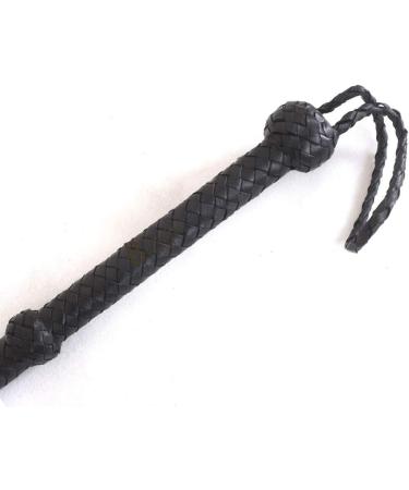 4ft 8 Plait Indiana Jones Style Real Cow Hide Leather Bullwhip - Equestrian Black - Buy Online on GoSupps.com
