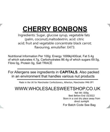Ellies Jellies Cherry Bonbons 830g Square Tub - Buy Online on GoSupps.com