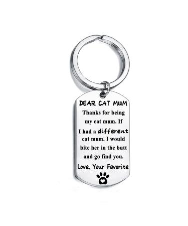 Cat Keyring Cat Gifts for Women Cat Birthday Mother Day Funny Keyring for Cat Lover Birthday Gifts for Mum Cat Mum Gifts Cat Mum Mummy Birthday Present Pet Gifts