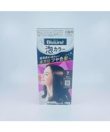 Kao Blaune Bubble Hair Color For Gray Hair - 7 Black Dark Brown (Green Tea Set) - Buy Online on GoSupps.com