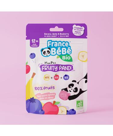 FRANCE B B BIO - Snack BIO Mon P'tit Fruity Pandi Myrtille - A partir de 12 mois - Pack de 4 sachets x 10g - Buy Online on GoSupps.com