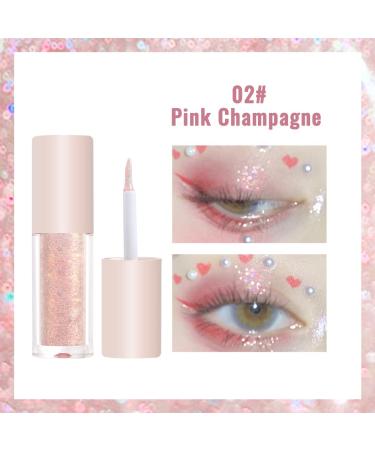 Erinde Liquid Glitter Eyeshadow Eyeliner - Korean Makeup | Tear Drop Shimmer Metallic | Lightweight Water Texture | Long-Wearing Pink Champagne Glitter - Buy Online on GoSupps.com