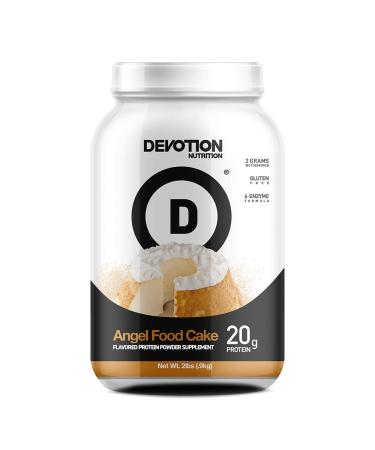 Devotion Nutrition Protein Powder Blend | Gluten Free, Keto Friendly, No Added Sugars | 2g MCTs | 20g Whey & Micellar Protein | 2lb Tub (Angel Food Cake) Packaging May Vary 2 Pound (Pack of 1) Angel Food Cake