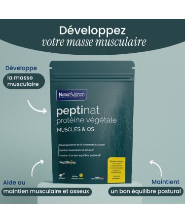 NaturAvignon Laboratory Peptinat Vegetable protein food supplement muscles bones peptides from beans vitamin d powder lemon flavor made in France 90 g laboratory NaturAvignon - Buy Online on GoSupps.com