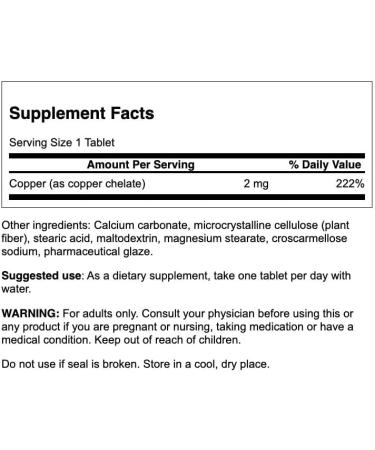 Swanson Copper Chelate 2 mg 300 Tabs - Antioxidant & Immune Support Supplement - Buy Online on GoSupps.com