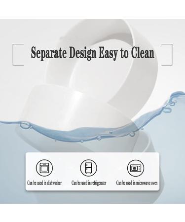 Elevated Cat Food Bowls - No-Spill Design, 3 Heights, Anti-Vomiting, 5 Ceramic Bowl for Small/Medium Pets - White - Buy Online on GoSupps.com