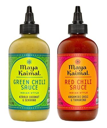 Maya Kaimal Foods - Chili Sauce - Variety Pack 9.5oz - Easy Squeeze Bottle - Vegan - Non-GMO - Gluten Free - Pack of 2