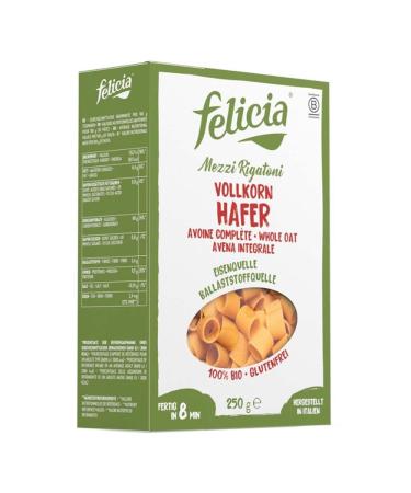 felicia Felicia Mezzi Rigatoni Organic Whole Grain Pasta 250g