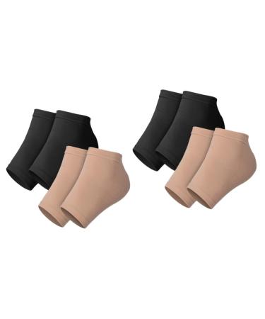 FRCOLOR 4 Pairs Anti Rip Heel Socks Washable Heel Brace Outdoor Foot Support Breathable Heel Brace Outdoor Heel Sleeve Portable Foot Support Replaceable Heel Brace Reusable Heel Brace