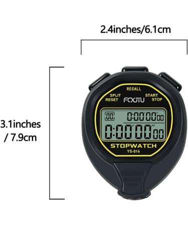 FCXJTU Waterproof Digital Stopwatch - 20 Rounds Memory Silent Large Display for Sports & Swimming Training - Buy Online on GoSupps.com