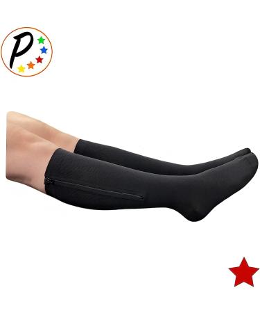 Presadee Original Closed Toe Zipper Compression Calf Leg Socks 20-30 mmHg - Black [Large/X-Large] | 1 Pair - Buy Online on GoSupps.com