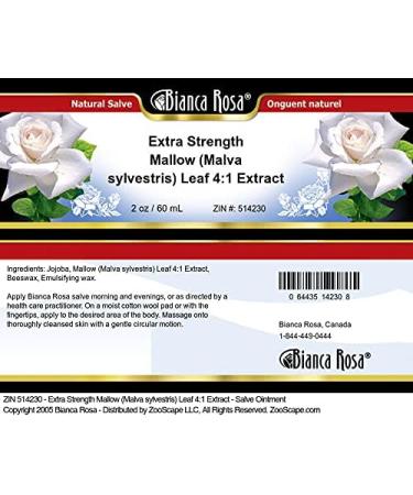 Bianca Rosa Extra Strength Mallow Leaf Extract Salve Ointment (2 oz) - 4:1 Concentration | ZIN 514230 - Buy Online on GoSupps.com