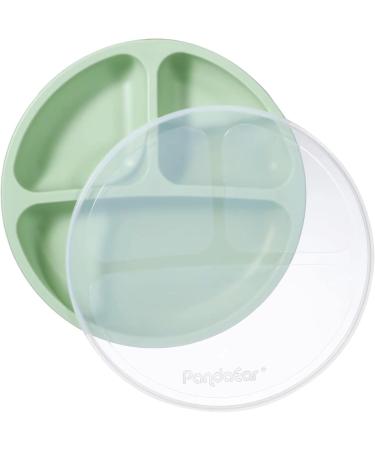 Buy Pandaear 3-Piece Silicone Baby Plate Set - Suction Cup BPA-Free Divided Dishes in Pink Green & Red - Slide-Resistant & Perfect for BLW - Buy Online on GoSupps.com