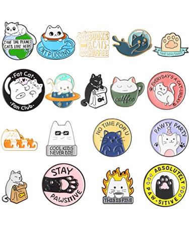 20 Pieces Cat Enamel Pins for Backpacks Enamel Brooch Pins Bulk Cute Cats Novelty Cartoon Animal Enamel Brooch Pins Lovely Mini Lapel Enamel Pins for Backpacks Set Badges Clothing Bags Jackets - Buy Online on GoSupps.com