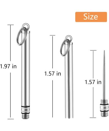 Mini Titanium Toothpick Holder Set - Stainless Steel Reusable Toothpicks (2 Pieces) - Silver - Buy Online on GoSupps.com