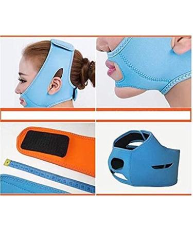 QZMX Face-Lift Belt V-Line Chin Cheek Slimming Strap | Anti Wrinkle Bandage for Sagging Facial | Double Chin Care & Skin Lifting Firming Belt - Blue - Buy Online on GoSupps.com