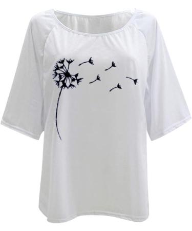 Ppanguding Women's Summer Off Shoulder T-Shirt - Rainbow Sunshine Graphic Blouse | Stylish Low Tops in L White-D - Buy Online on GoSupps.com