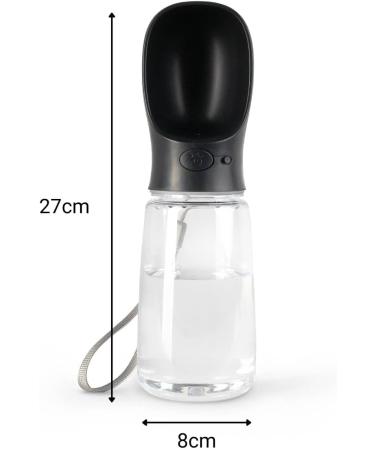 Lionto 500ml Portable Leak-Proof Water Bottle for Dogs - On-the-Go Black Dog Drinking Dispenser - Buy Online on GoSupps.com