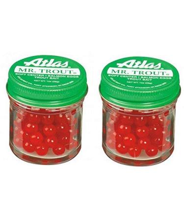 Atlas Mr. Trout Sugar Cured Salmon Eggs - Red - 2 Jars - Soft Center 75056