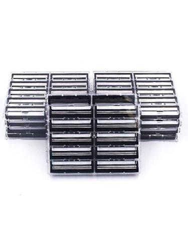 100 Taconic Shave Twin Blade Razor Cartridges with Lubricating Strip - Compatible with all Gillette Trac 2  Gillette Atra  Vector and Contour razor handles. Also fits on Personna Bump Fighter handles   Made in the USA