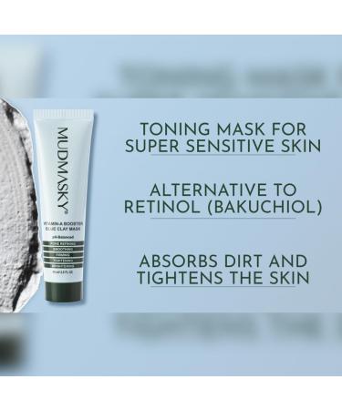MUDMASKY Vitamin-A Booster Blue Clay Mask 60ml | Natural Retinol Alternative with Bakuchiol - Shop Internationally - Buy Online on GoSupps.com