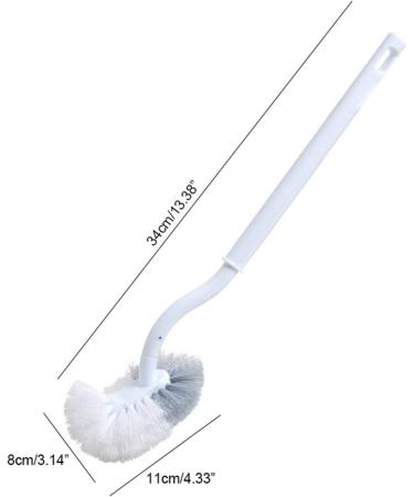 Toilet Bowl Brush and Holder Corner Cleaning Brushes Double Side Curved Plastic Brush Toilet Bathroom Long Handle Cleaning Supplies - Buy Online on GoSupps.com