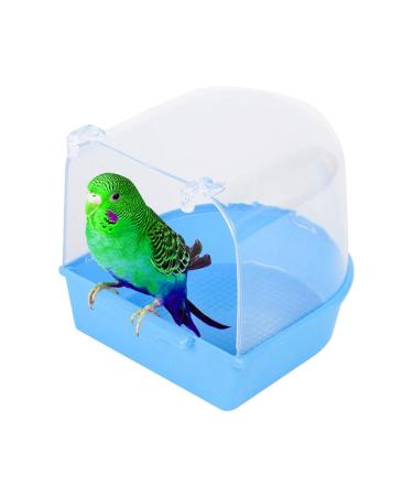 Bird Bath Cage Small Blue Bird Bath Tub Cover Shower Supplies for Cockatiel, Budgerigar, Macaw, Finch, Budgie, Parakeet, Conure, Canary, Parrots