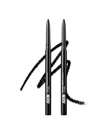 MERZY 2Pack The First Slim Gel Eyeliner | Ultra-Slim Tip(0.05) Twist Up Creamy texture Long Lasting Smudge-Resistant Kbeauty | (Black Pack of 2) Black Onyx (2pack)