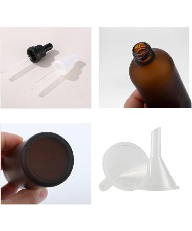 Zeoabsy 6-Pack 100ml Frosted Brown Glass Pipette Bottles with Lock Ring - Ideal for Essential Oils & Aromatherapy - International Shipping - Buy Online on GoSupps.com
