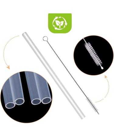 MonkeyJack 10 Pieces Reusable Clear Hard Plastic Drinking Straws+1 Piece Cleaning Brush for Mason Jar and Tumblers Home Party Tableware - Buy Online on GoSupps.com