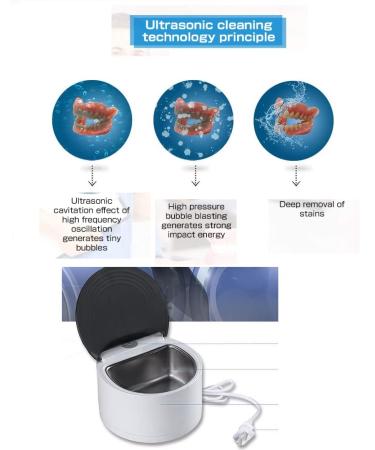Professional Portable Ultrasonic Denture Cleaner - Efficient Stain Removal for False Teeth & Braces - Buy Online on GoSupps.com