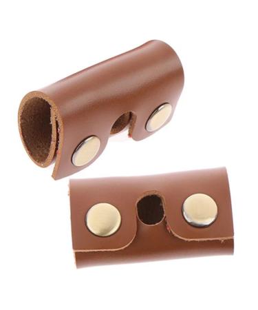 CAXUSD care accessories 2st razor shears for men Sort shaver for men razor plane pocket razor pocket sleeves for shaver head leather bag handbook headgear knife head brown 8.5x4.5cm