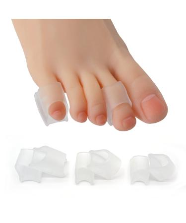 Toe Separator Hammer Toe Corrector for Women Toe Straighteners for Crooked Toes and Curled Toes Bunion Corrector-Protect Toes from Rubbing Three Size Six Pack