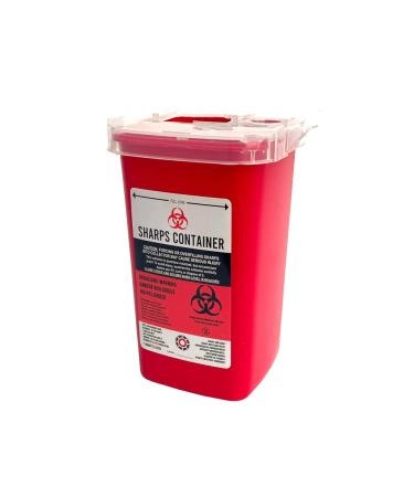 Hildbrandt Sharps Container for Professional and Home Use - 1 Quart or 2 Quart - Needle and Syringe Disposal (1 Quart/1 Liter x1)